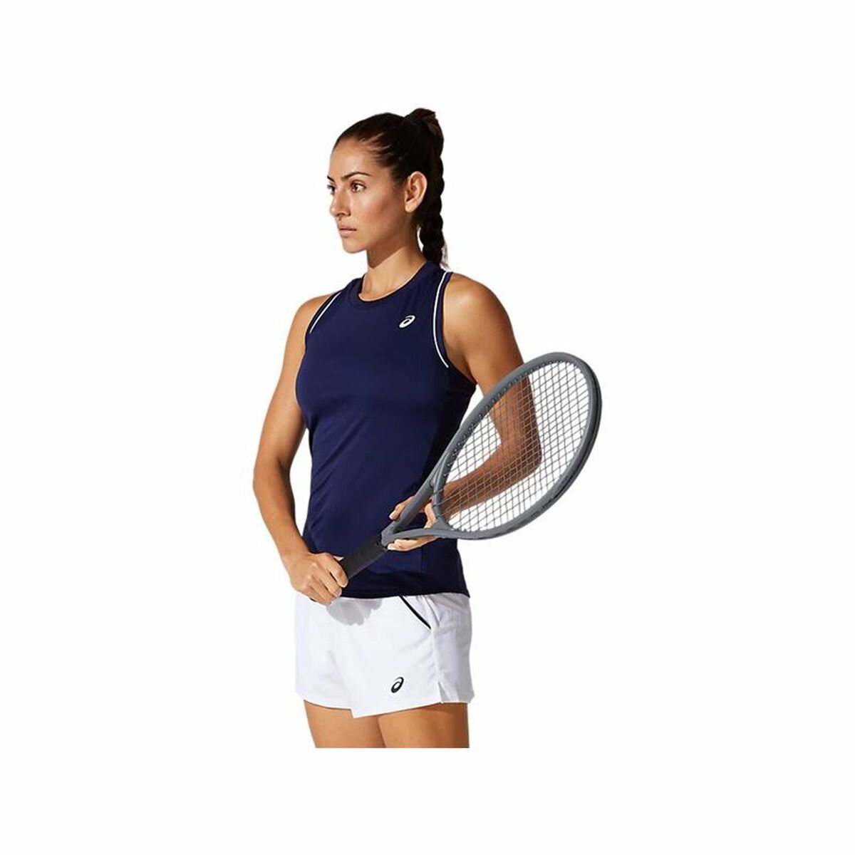 Débardeur Femme Asics Court Piping Bleu foncé