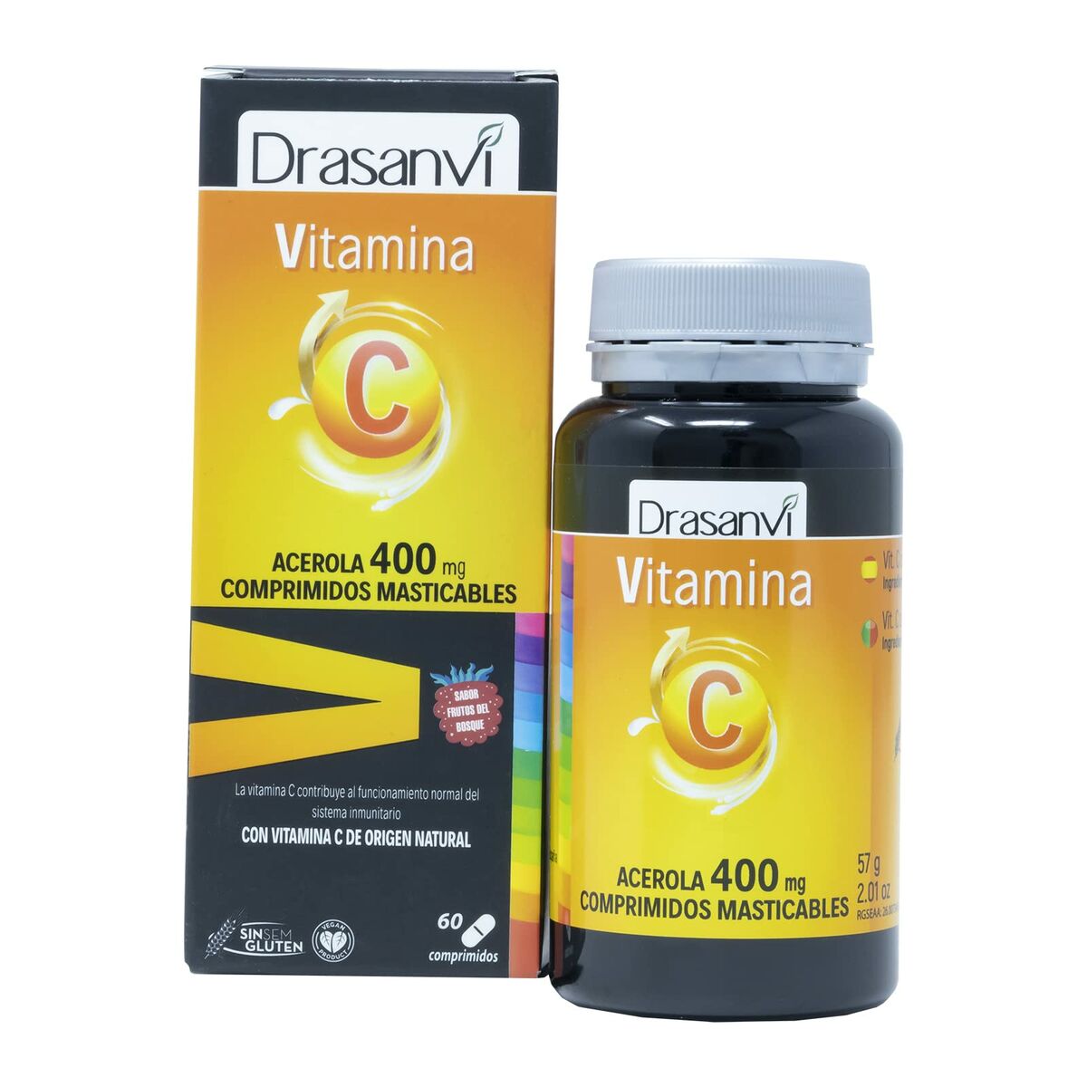 Supplément Alimentaire Drasanvi Vitamine C 60 Unités Fruits des bois