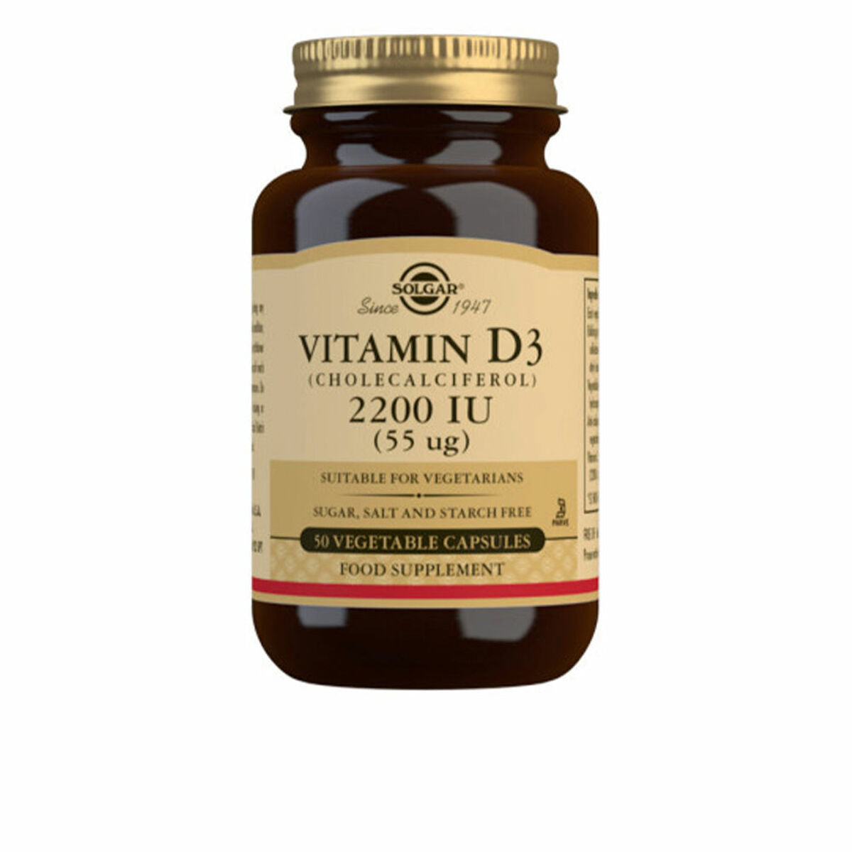 Vitamine D3 (cholécalciférol) Solgar   50 Unités