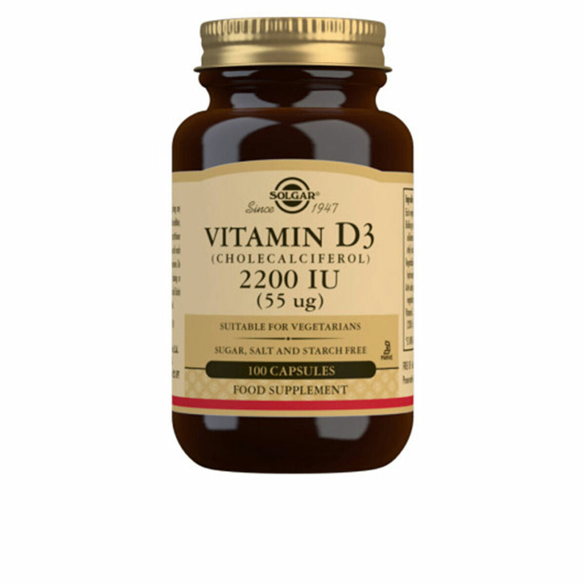 Vitamine D3 (cholécalciférol) Solgar   100 Unités