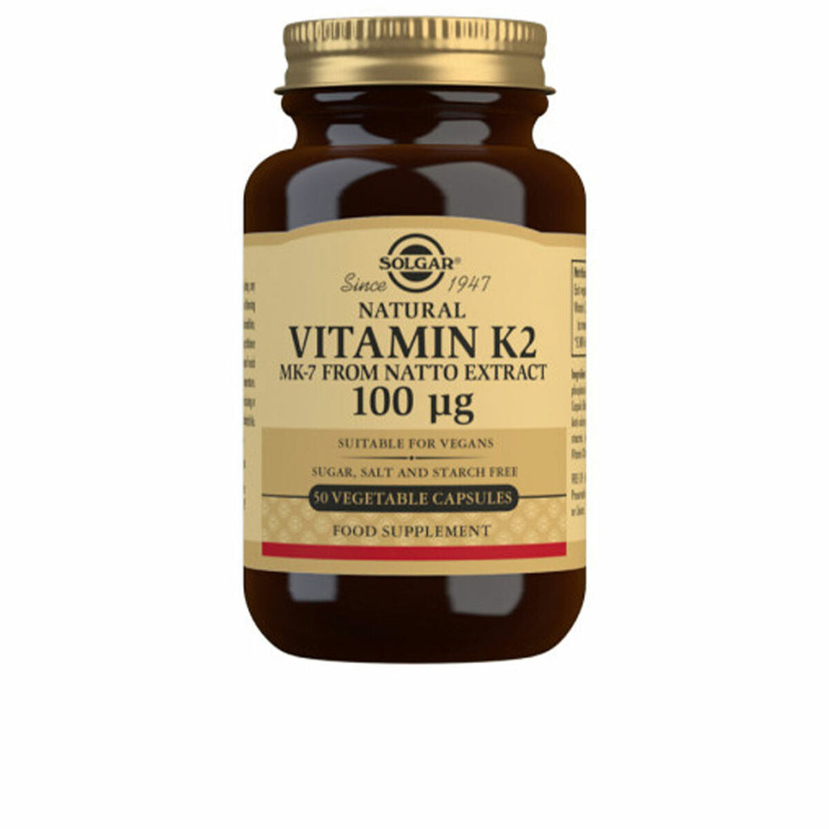 Vitamine K2 avec MK-7 naturel (extrait de Natto) Solgar K