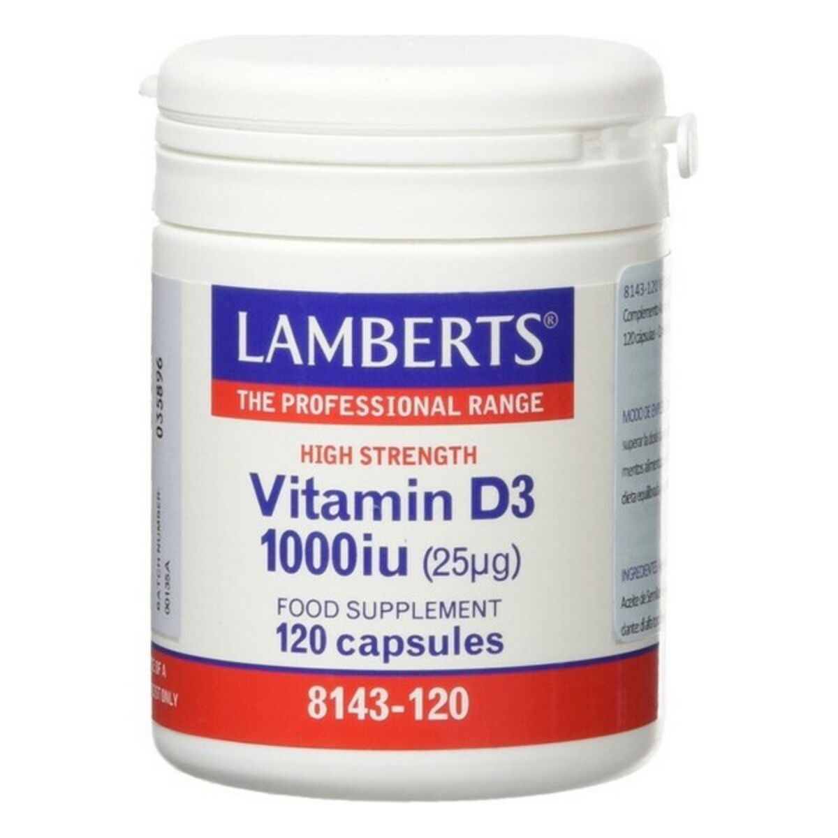 Capsules Lamberts 5055148409623 Vitamine D3 120 Unités (120 uds)
